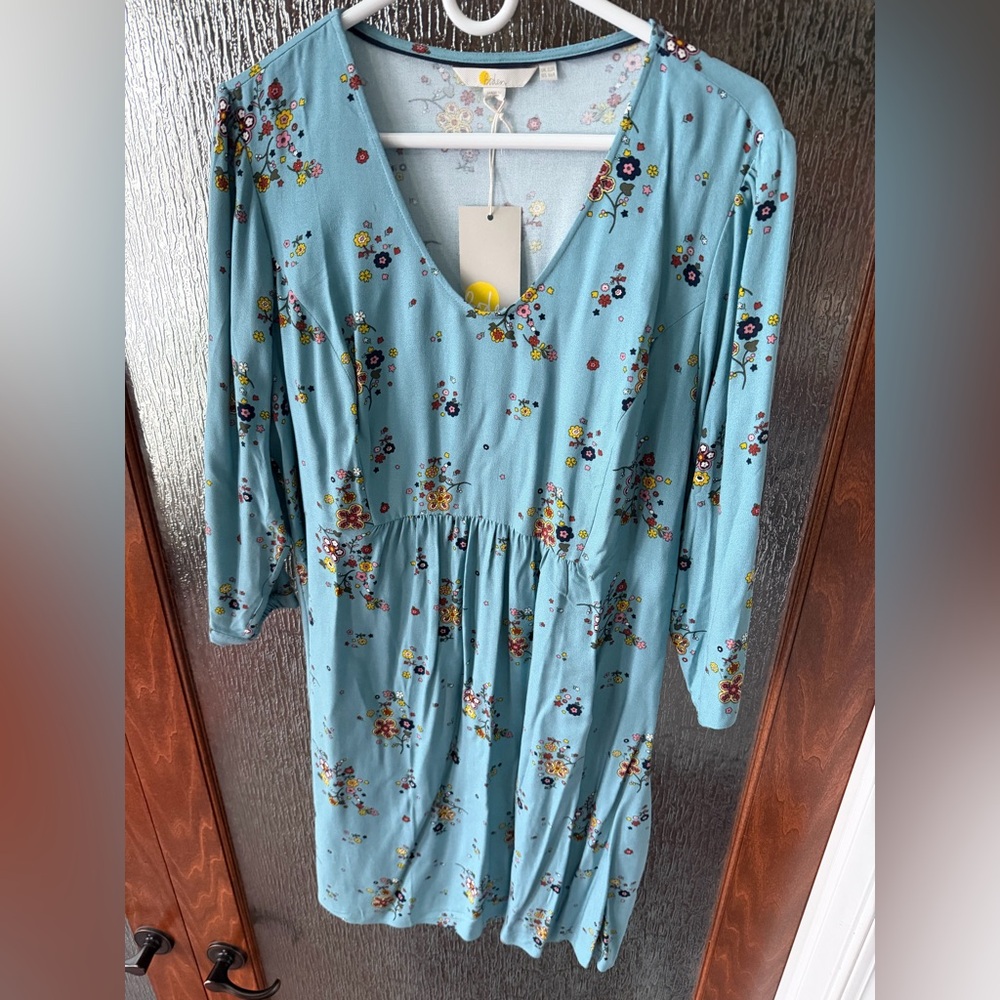 Boden Teal Floral Dress NWT